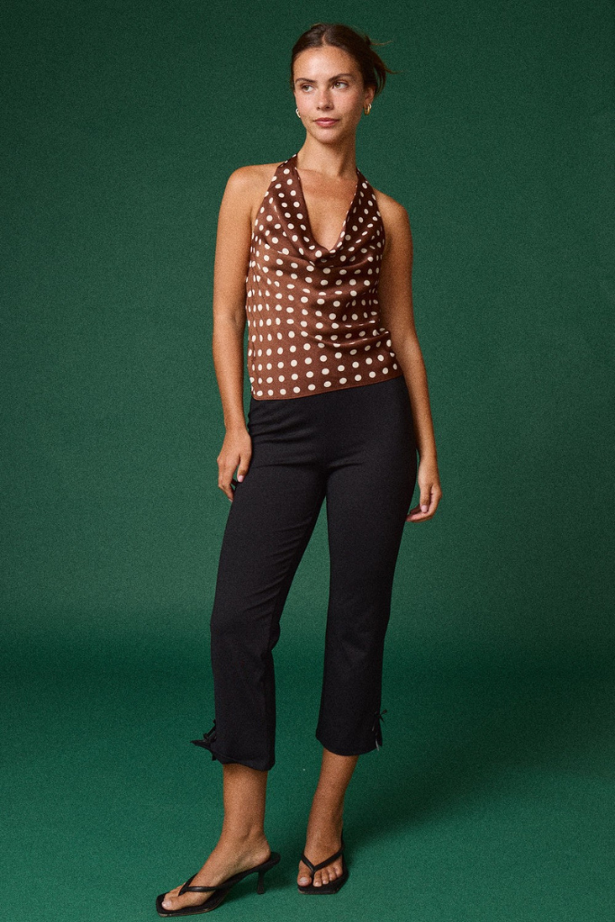 Subtle Flirt Halter Top - Brown