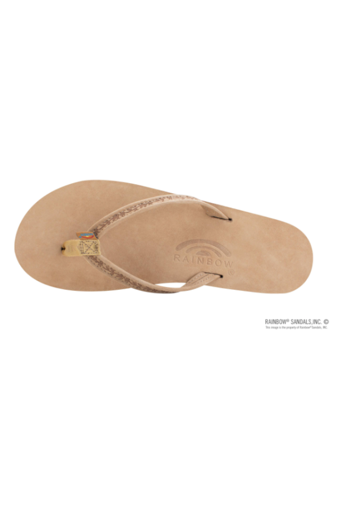 Rainbow Las Flores Premier Leather Floral Narrow Strap - Sierra Brown