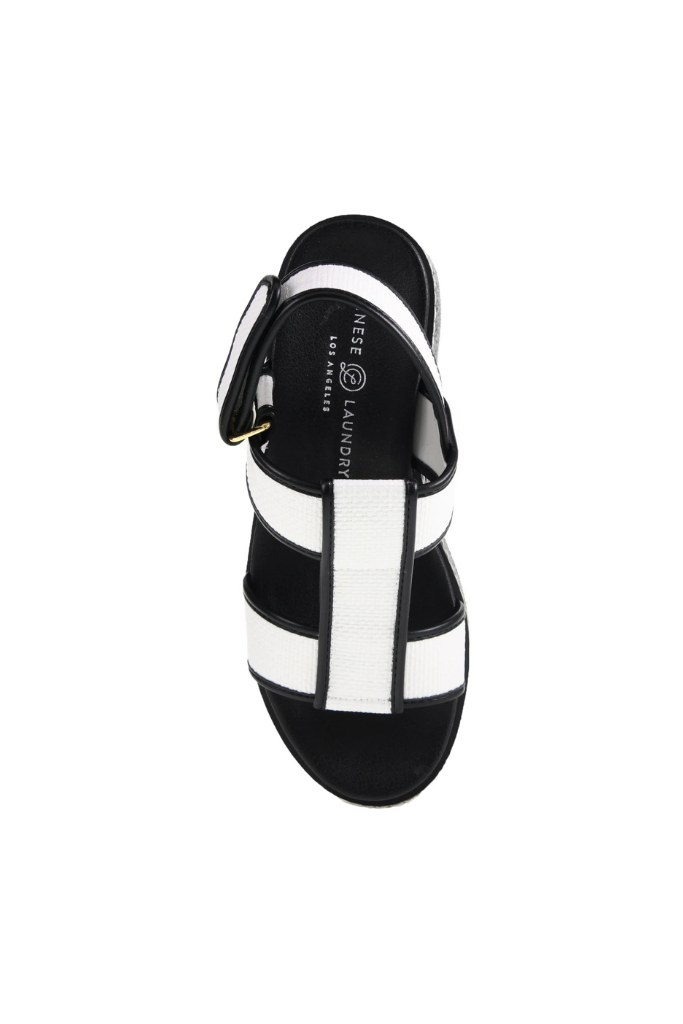 Dirty Laundry Swell Platform Sandal- Black/White