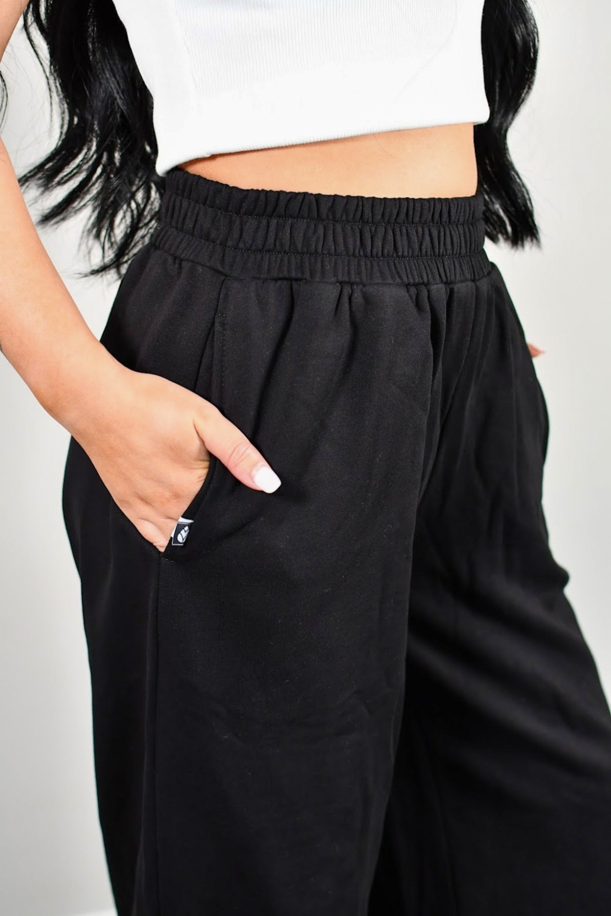 TooLooLah Baseline Straight Leg Joggers - Black