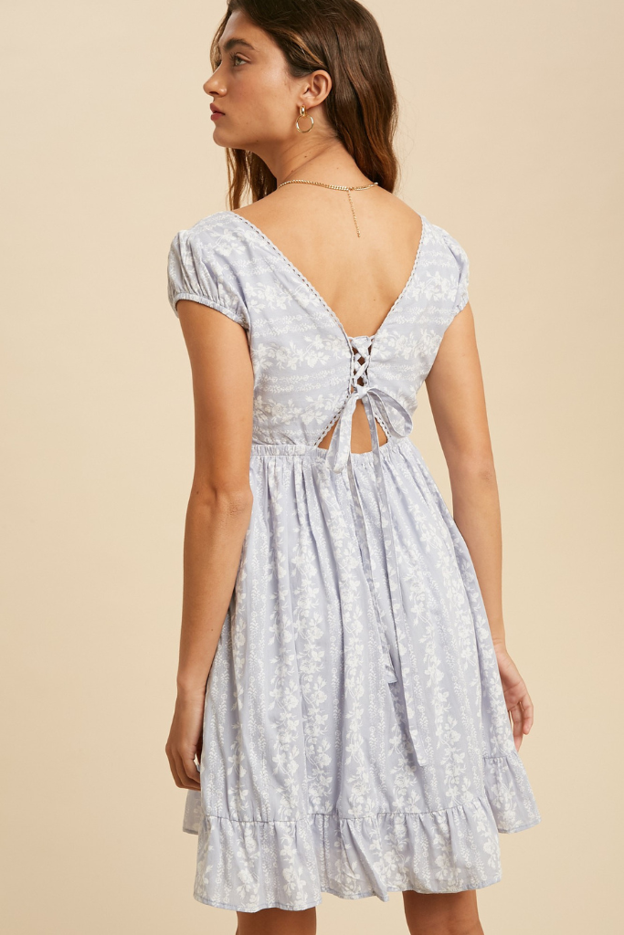 Khalesi Floral Dress - Powder Blue