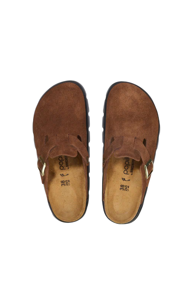 Birkenstock Boston Chunky Suede - Dark Tea