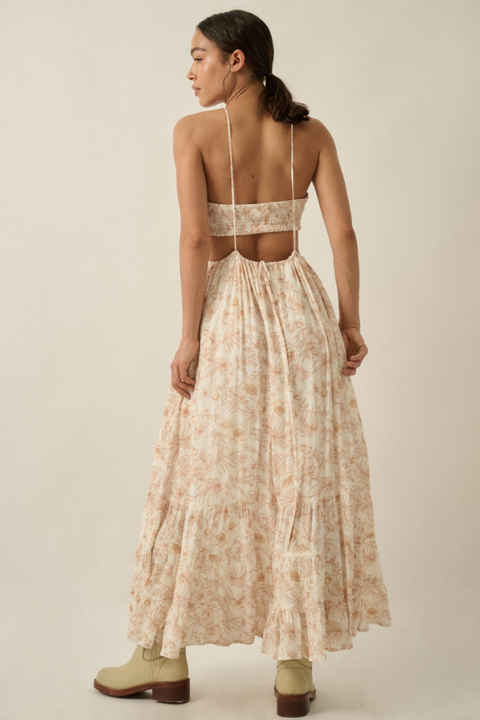 Zeya Floral Maxi Dress - Cream