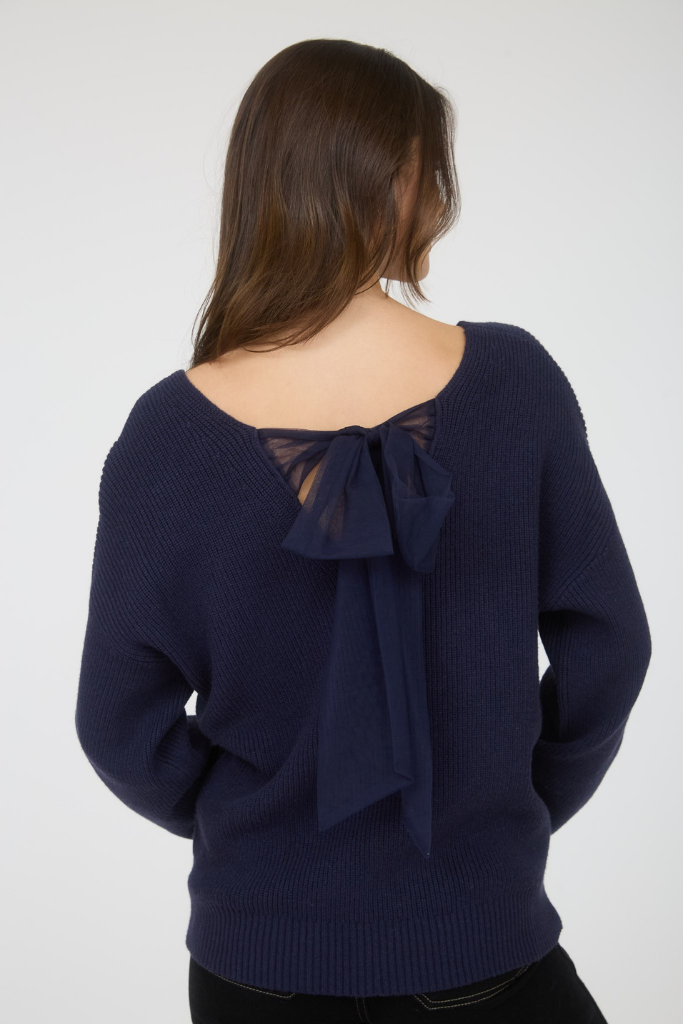 Keri Drop Shoulder Sweater - Navy