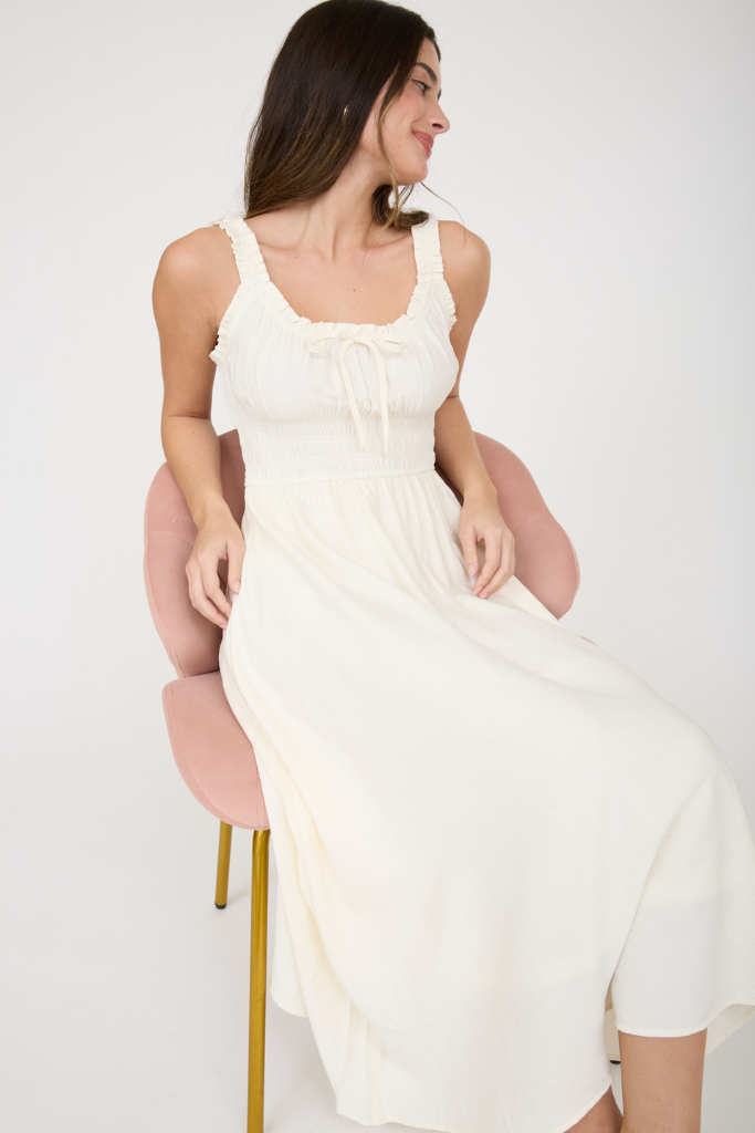 Abbigail Midi Dress - Ivory