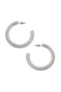 Isla Hoop Earrings- Satin Silver