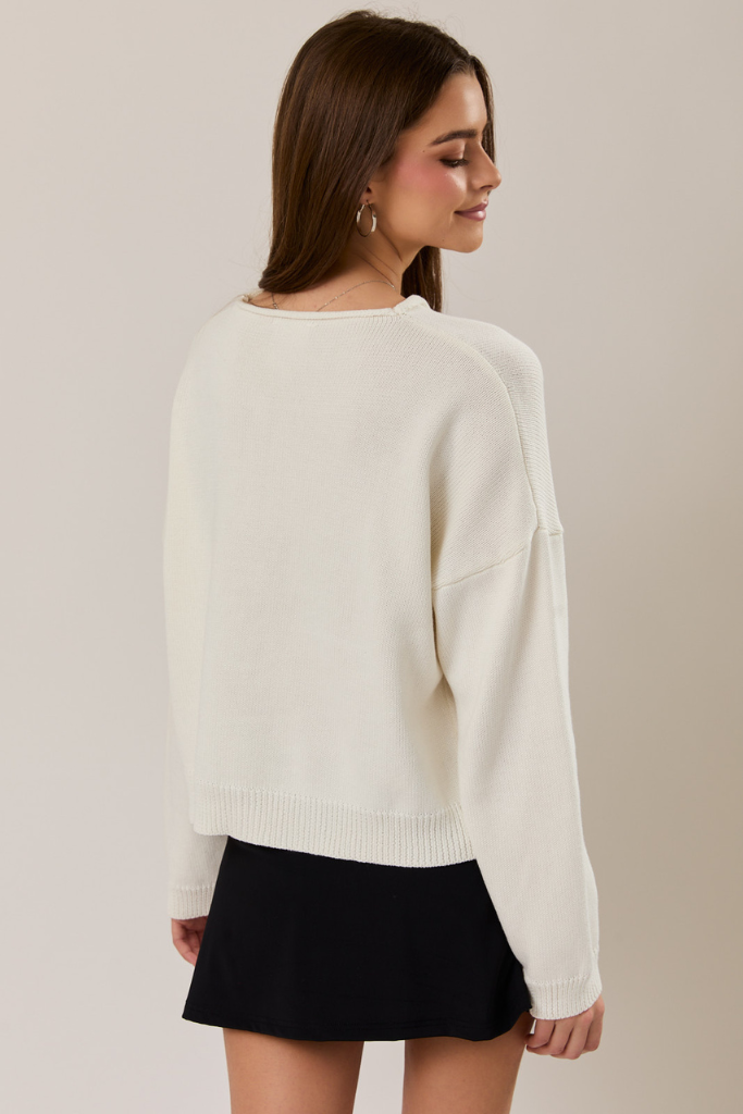 Double Down Cardigan - White