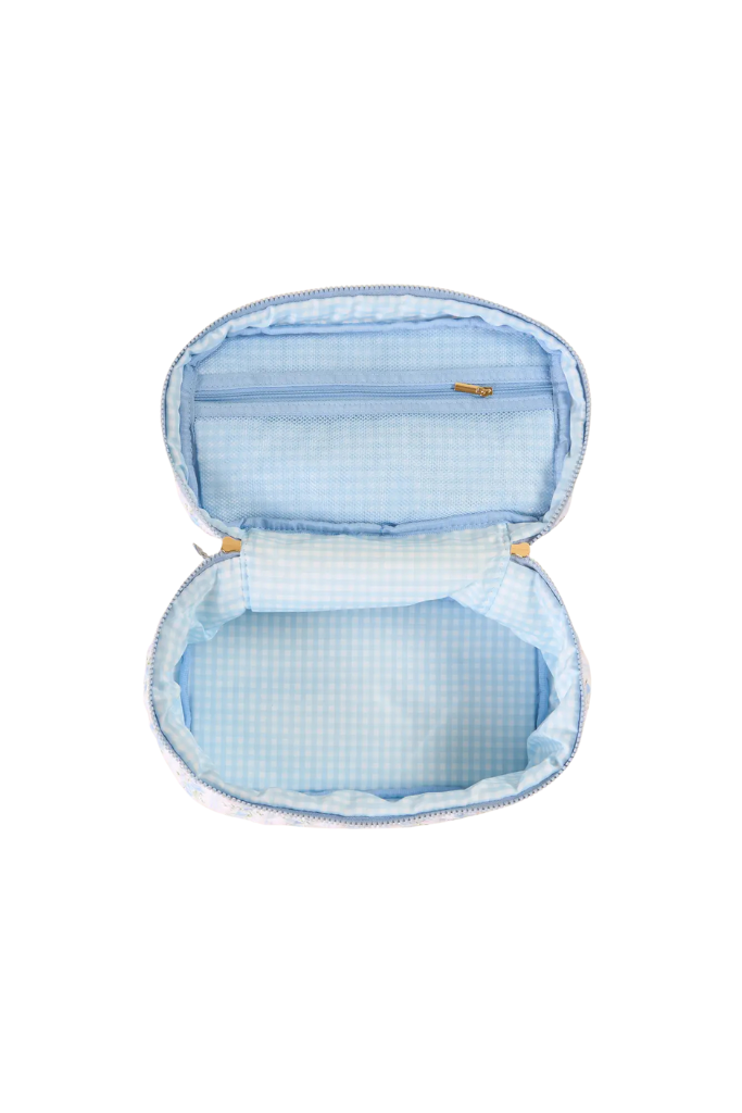 Glam & Glow Makeup Bag - Petal Paradise Blue