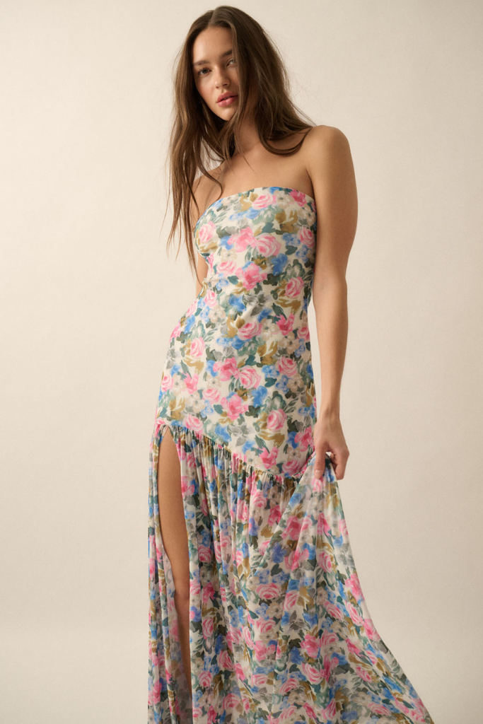 Sugar Rush Floral Maxi Dress - Cream Multi