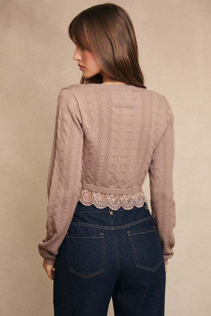 Well Wishes Cropped Cardigan - Mocha