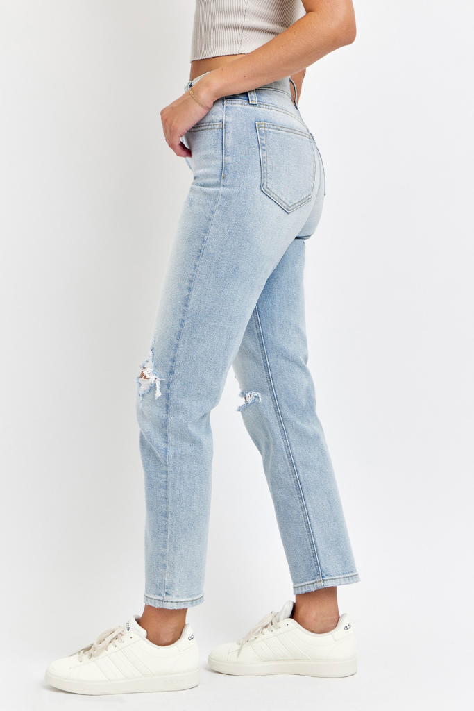 Becoming Me Straight Leg Jeans - Light Wash