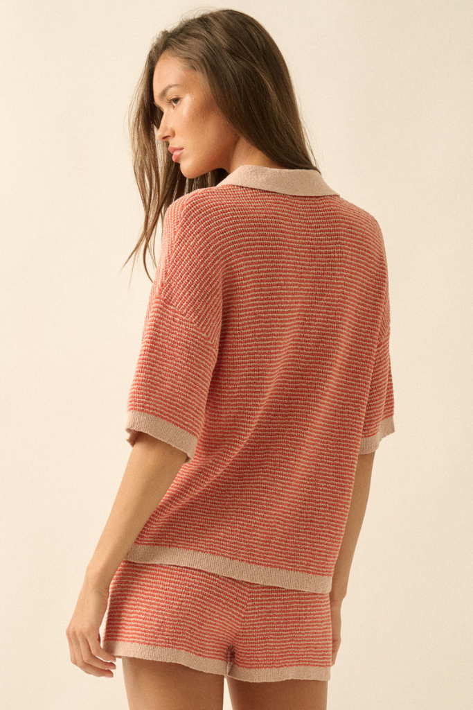 How Nice Ribbed Top - Blush/Honey