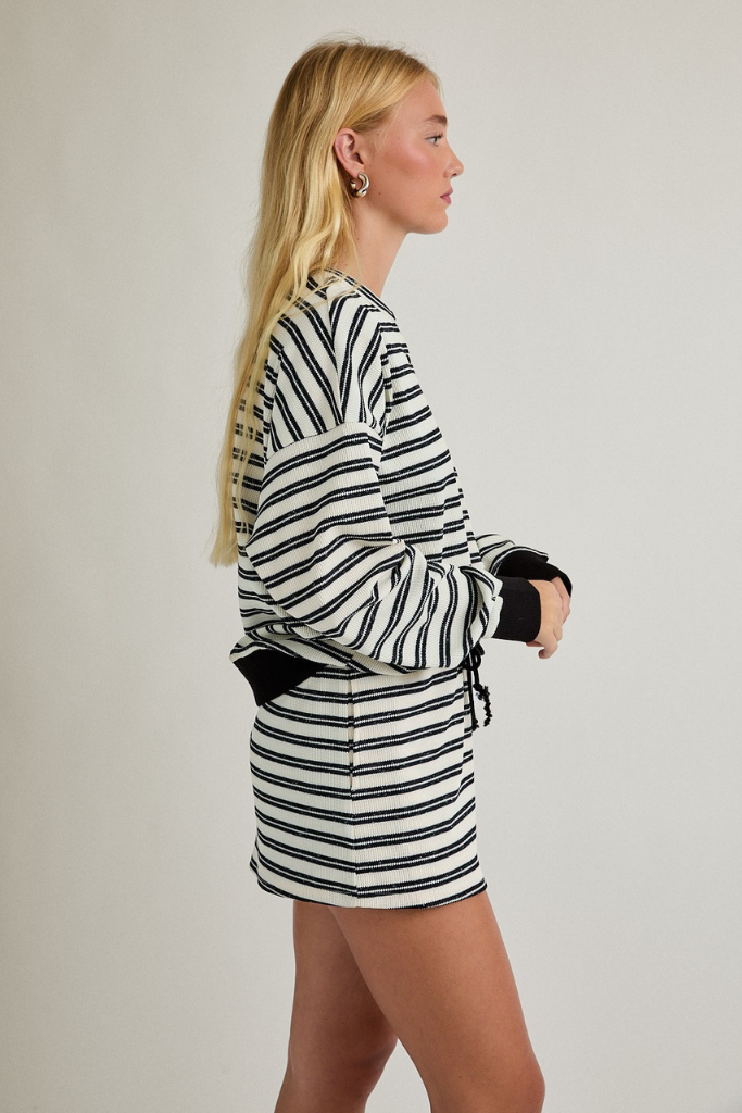 Maven Striped Set - Black/Ivory