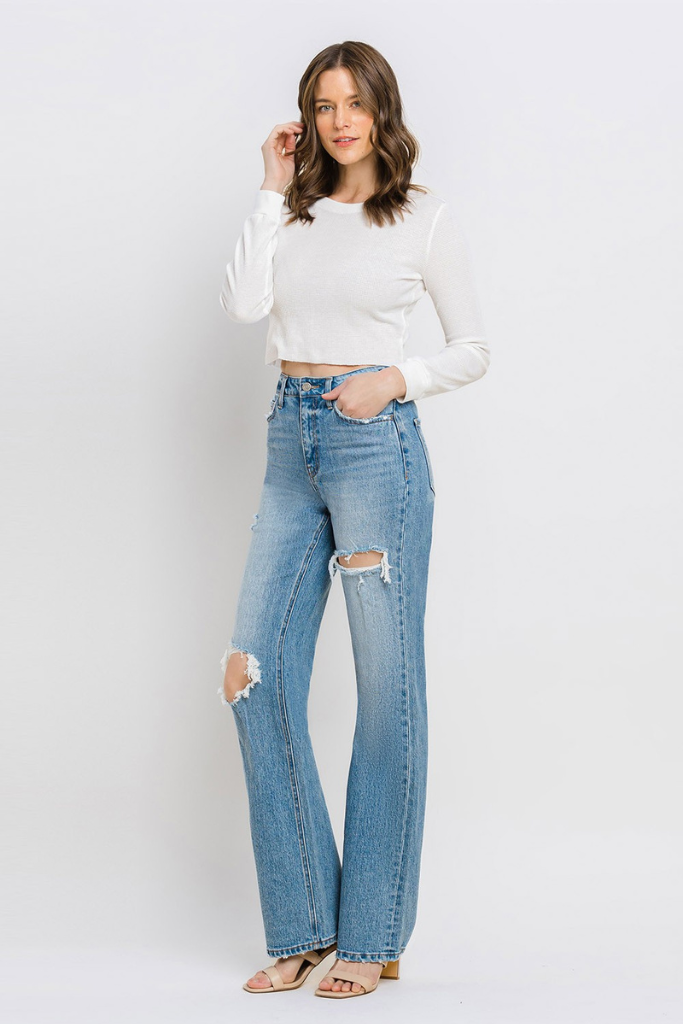 Over It Straight Leg Jeans - Medium Wash