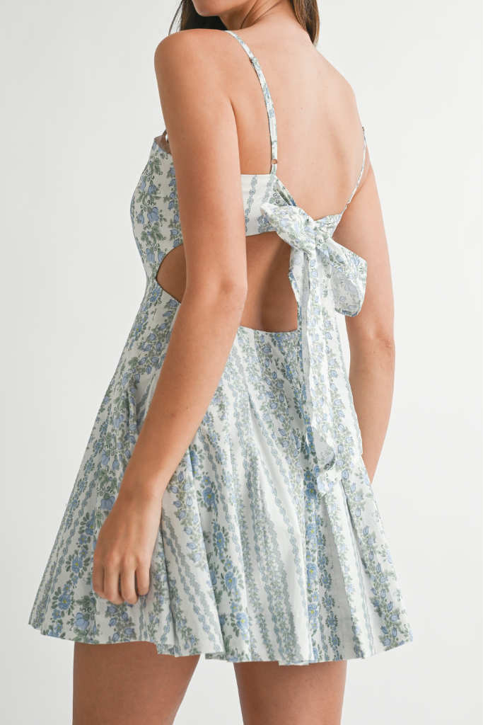 Soft Smile Floral Dress - Blue