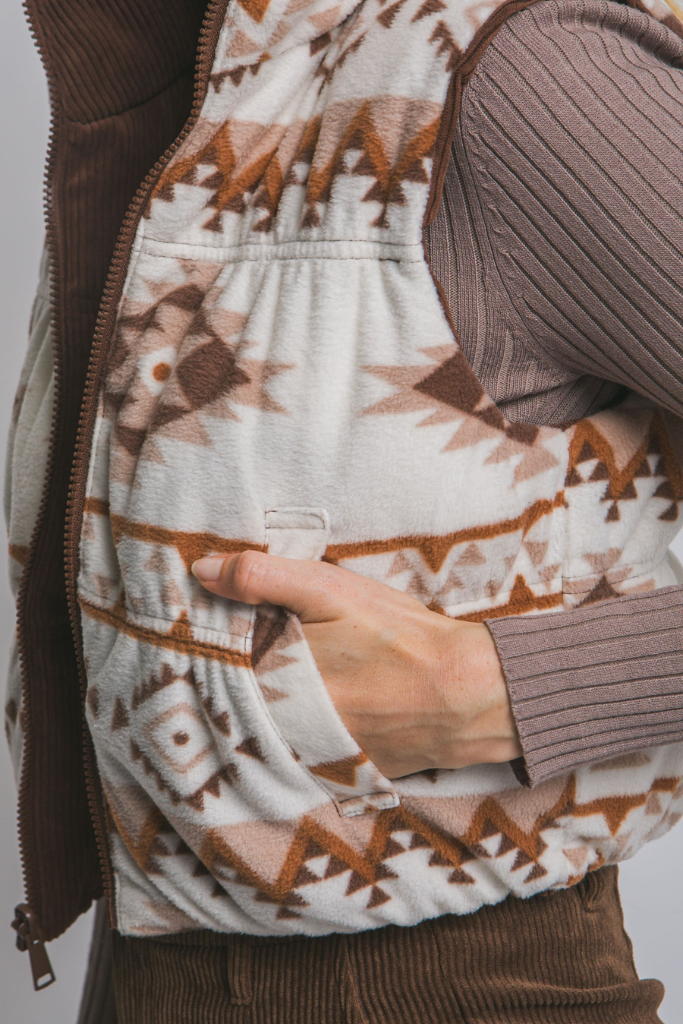 Fall Fling Corduroy Vest - Brown