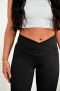 TooLooLah Cross Form Flare Leggings - Black
