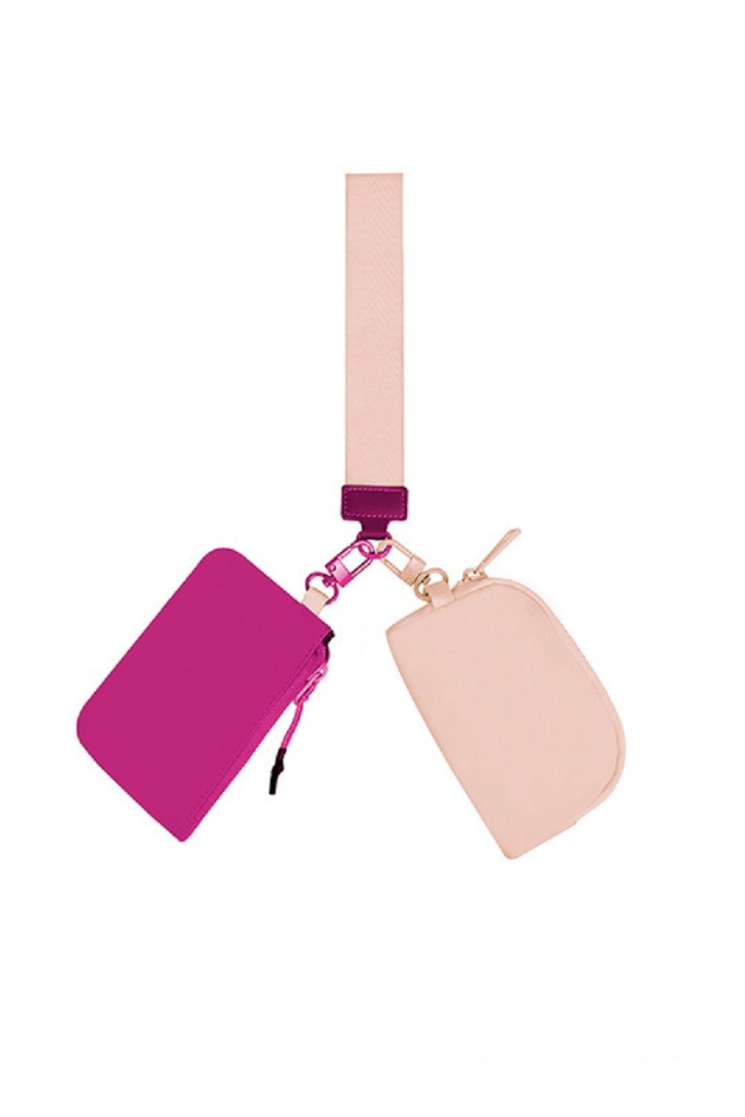 Dual Wristlet Keychain - Magenta/Pink