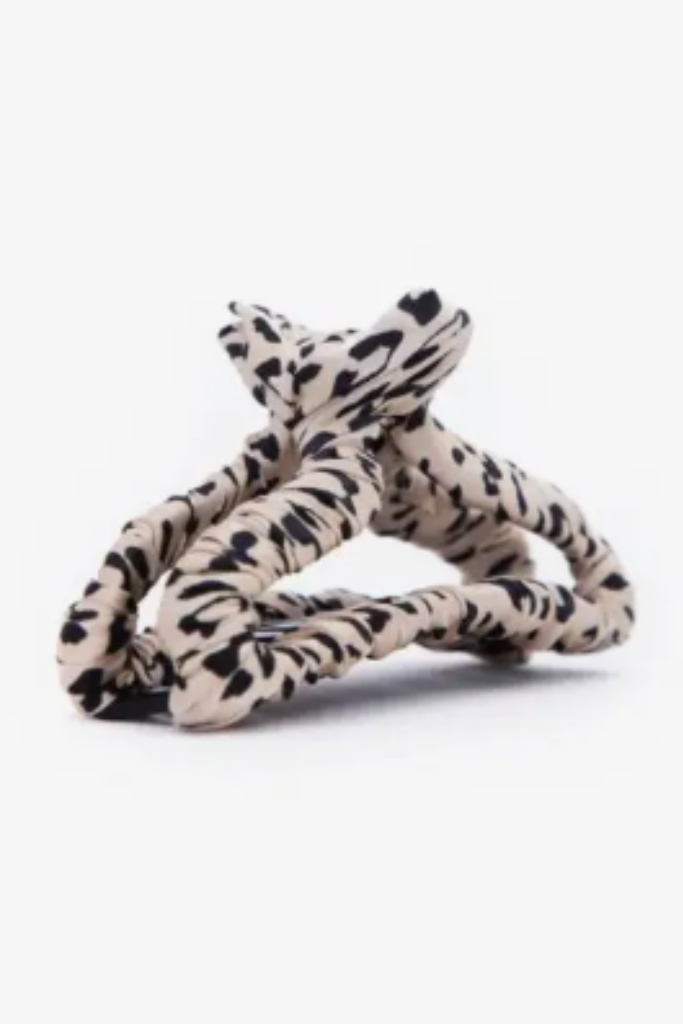 Satin Wrapped Claw Clip - Leopard