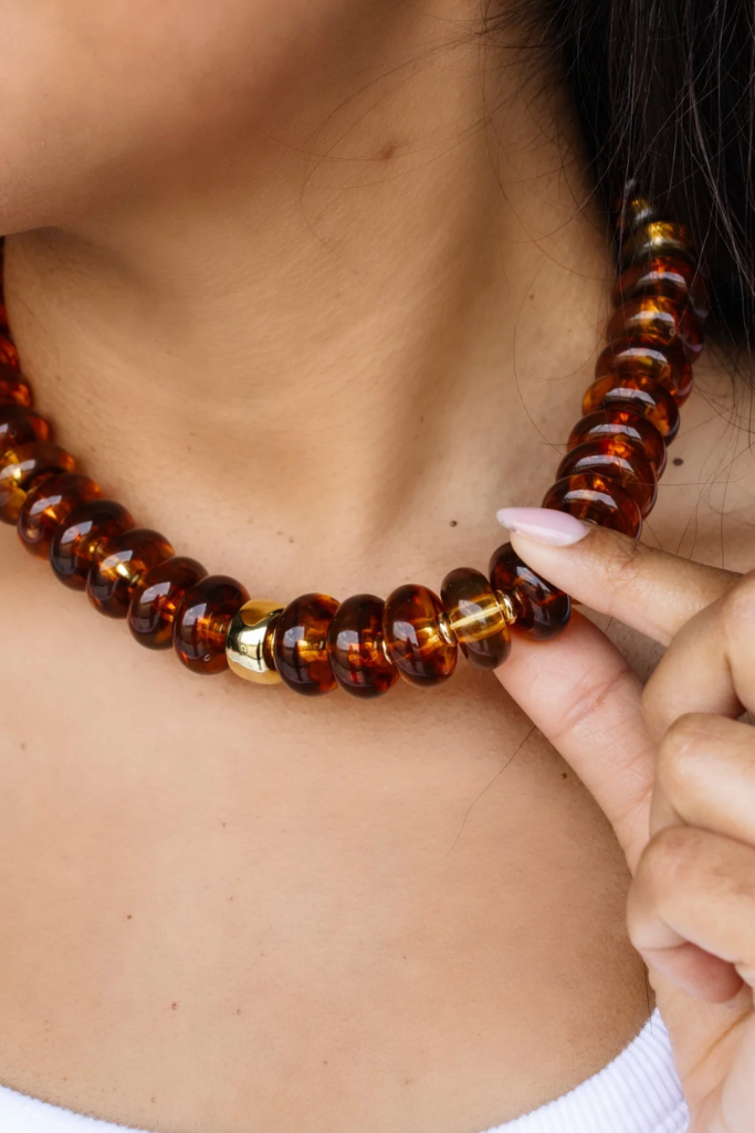 Amber Glow Necklace - Gold