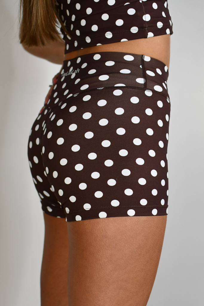 TooLooLah Pivot Polka Dot Biker Shorts - Brown