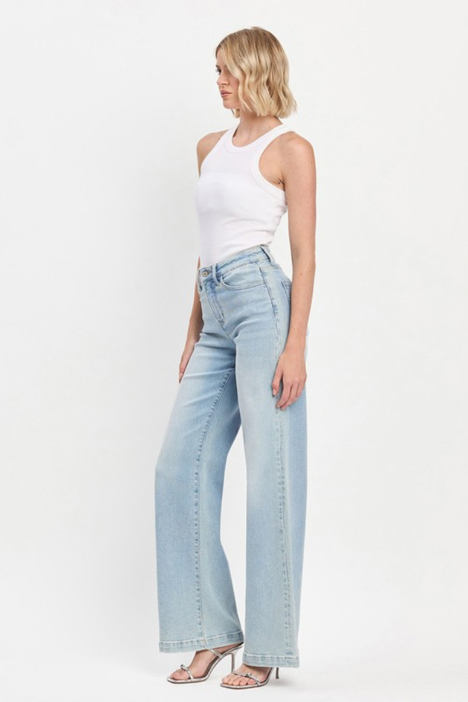 Ignite You Wide Leg Jeans - Light Wash