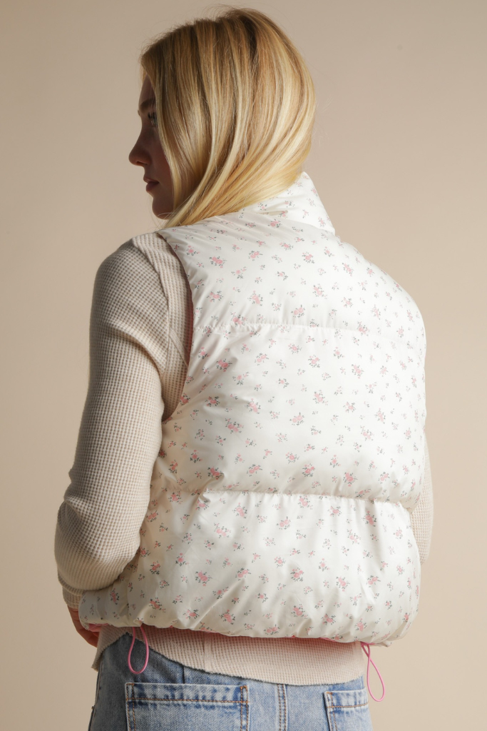 Warm Layers Floral Vest  - Pink