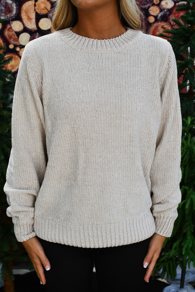 Talya Chenille Sweater - Beige