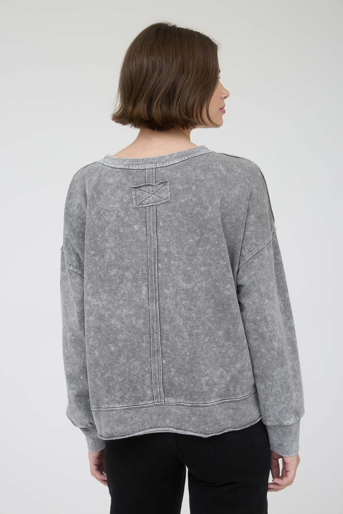 Heartfull Knit Top - Charcoal