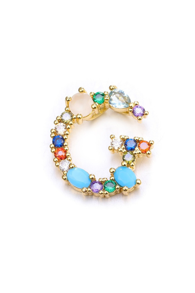 Charisma Stone Initial Necklace - Gold
