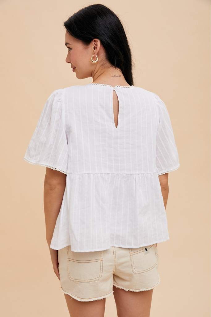 Somerton Babydoll Top - Off White