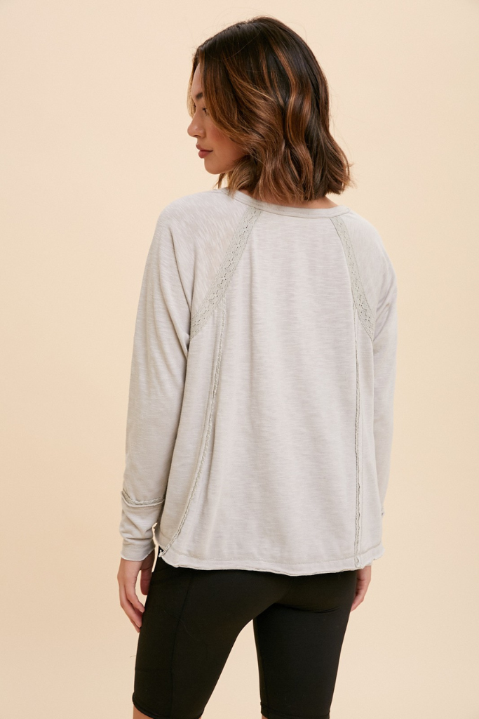 Marcella Long Sleeve Top - Grey Taupe