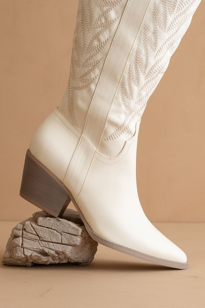The Samara Cowboy Boot - White