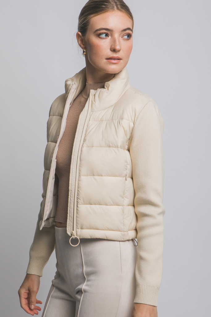 Sweet Cascade Quilted Jacket - Cream