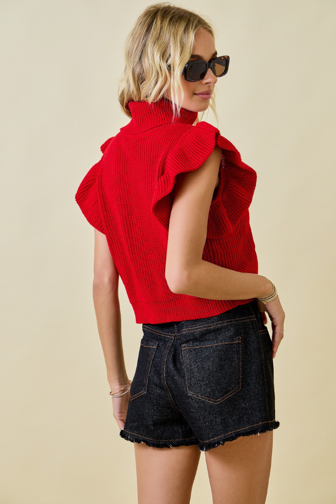 Haydin Turtleneck Sweater - Red