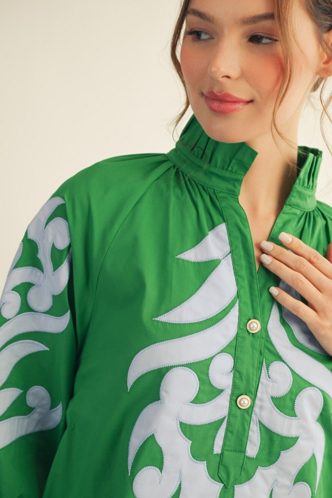 Sarah Floral Shift Dress - Kelly Green