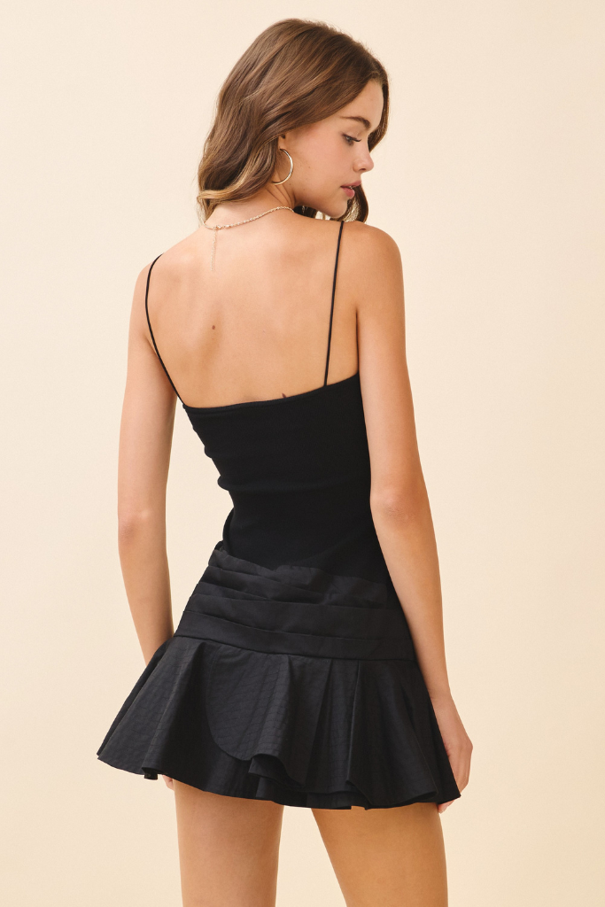 Mind You Ribbed Dress - Black
