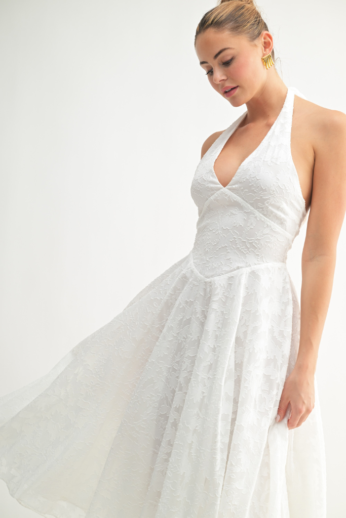 Another Day Lace Midi Dress - White