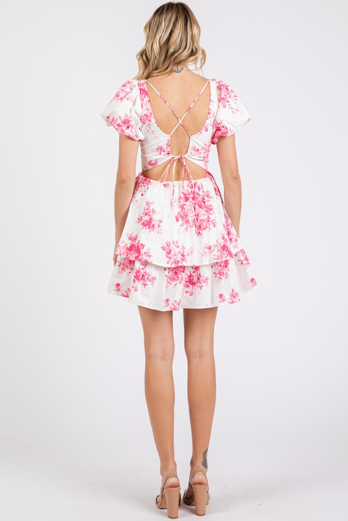Ella Rose Floral Dress - Pink