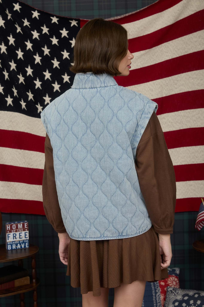 Unfiltered Quilted Vest - Denim