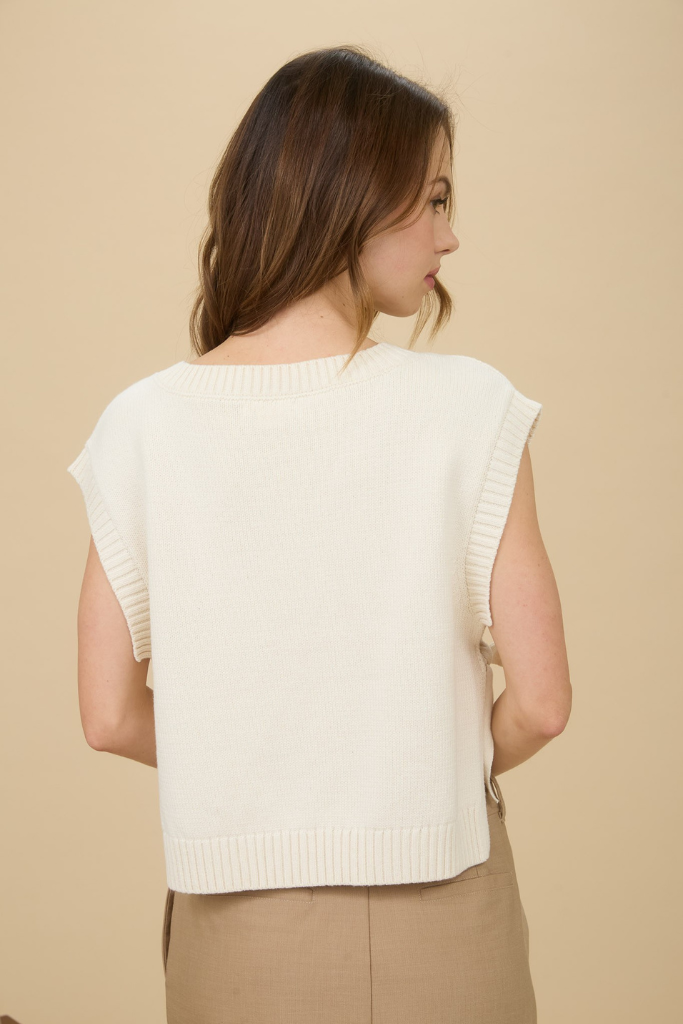 Move Forward Sweater Vest - Cream