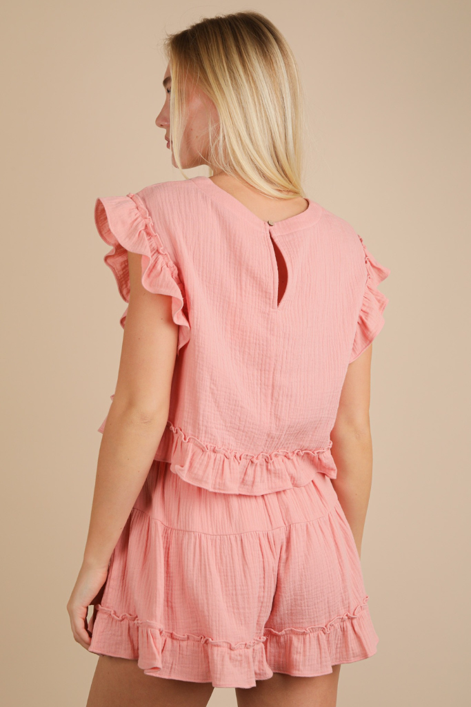 Fate Lines Ruffle Shorts - Blush