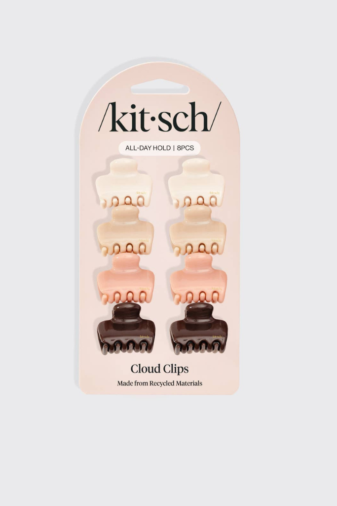KITSCH Recycled Plastic Mini Cloud Clips 8pc Set - Rosewood