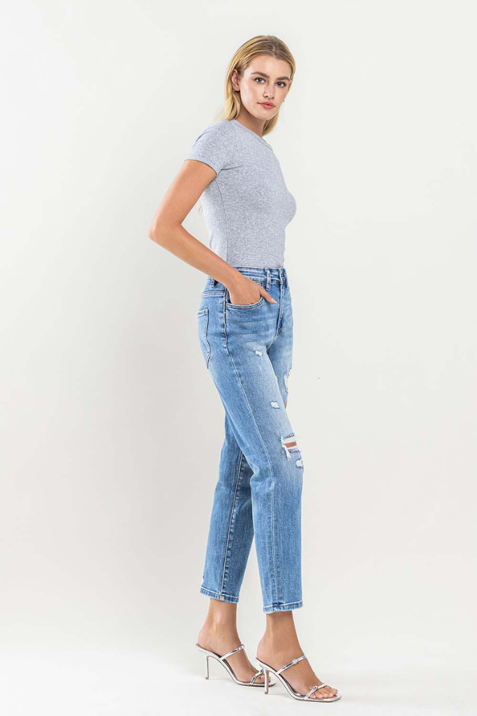 Scratched Plans Mom Jeans - Medium Wash
