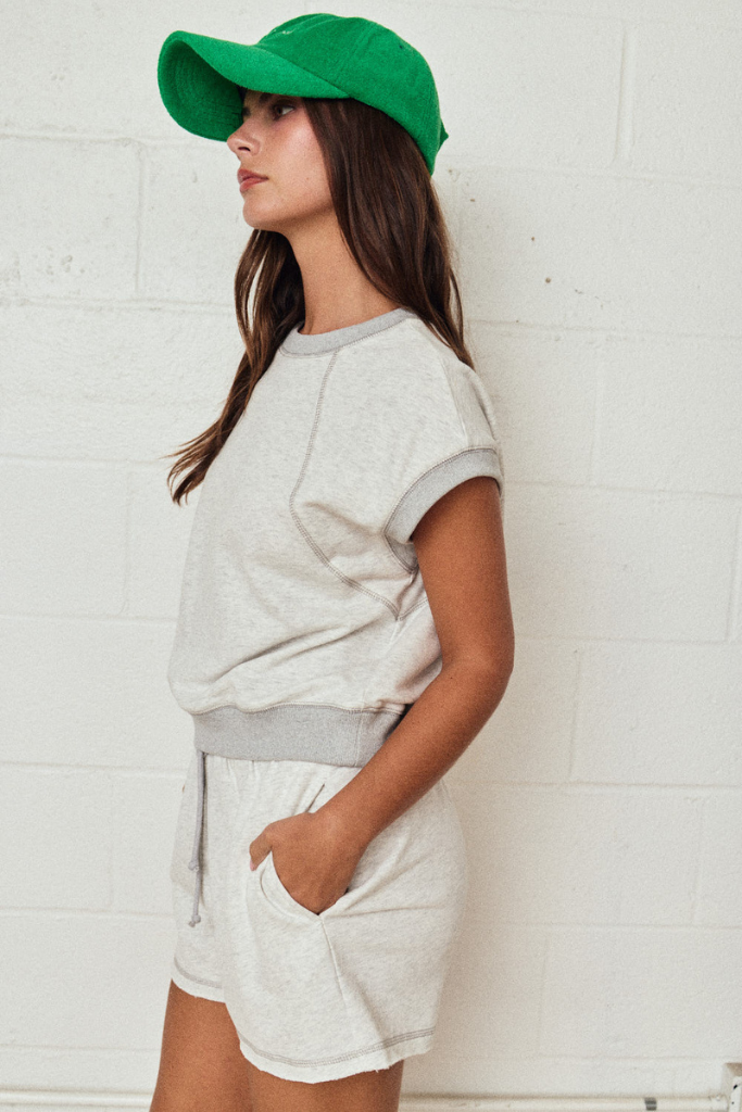 Small Talk Relaxed Top - Gray