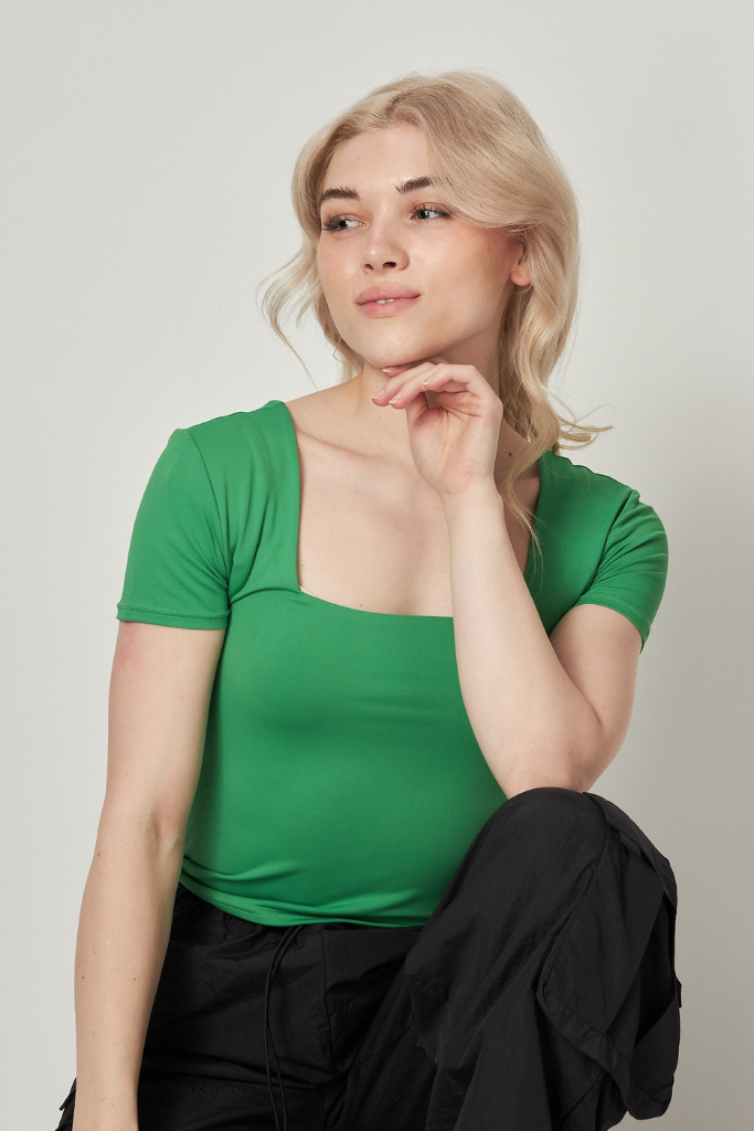 Just Enough Double Lined Top - Green