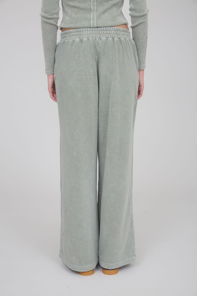 Good Spirit Wide Leg Joggers - Sage