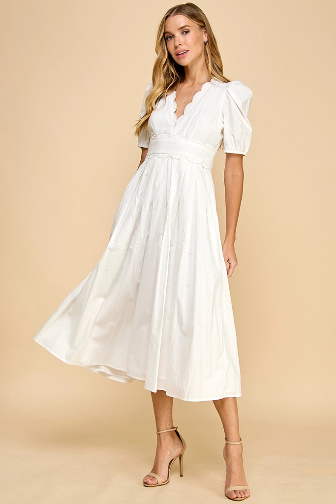 Beatrix Midi Dress - White