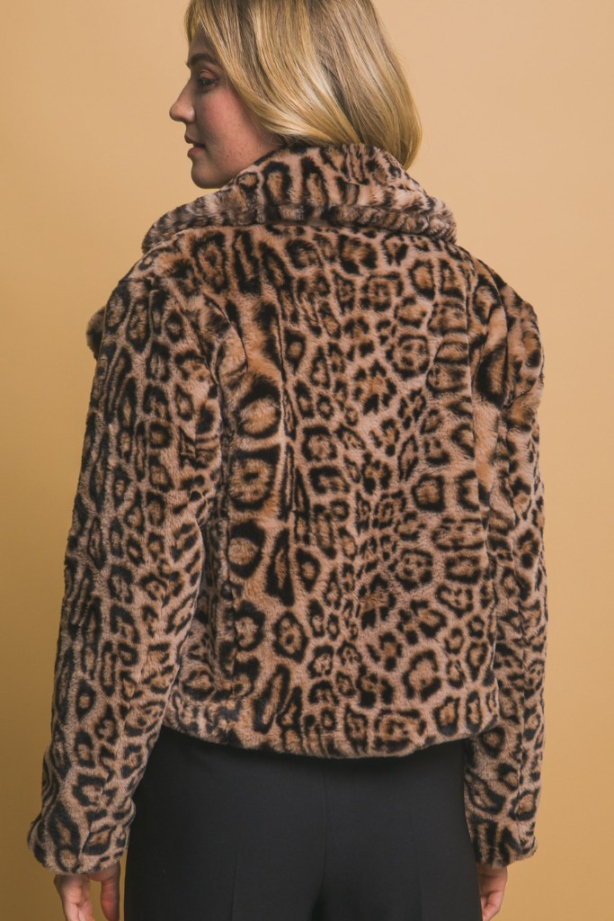 Jennie Faux Fur Jacket - Leopard