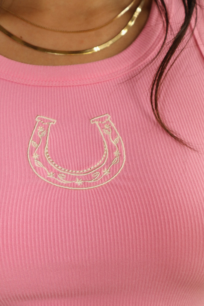 Horseshoe Graphic Tank - Pink